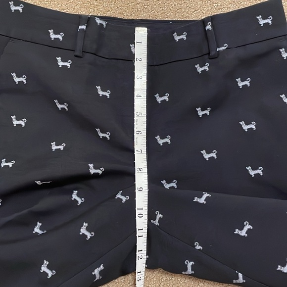 Loft Ankle Pants Women 8 Petite Black Gray Marisa Fit Pockets Poodle Dog Pattern - Picture 9 of 11